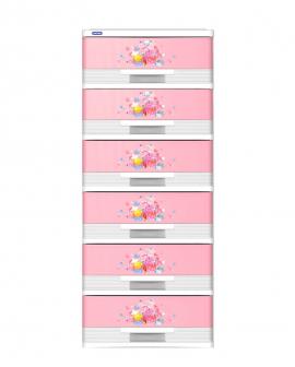 Tủ nhựa đại kiểu 6 tầng Hồng