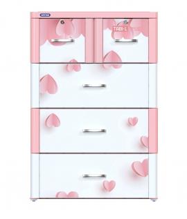 Tủ nhựa Tabi L 4 tầng Hồng Tim