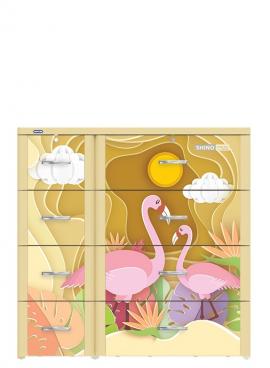 Tủ nhựa Shino 4 tầng 8 hộc kem