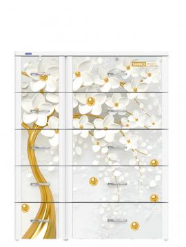 Tủ nhựa Shino 5 tầng 10 hộc trắng hoa