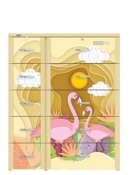 Tủ nhựa Shino 5 tầng 10 hộc kem