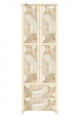 Tủ nhựa Wing 4 cánh 2 hộc - Kem