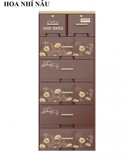 Tủ nhựa Kata 6 tầng nâu hoa nhí