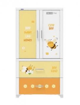 Tủ nhựa Wing 2 cánh 2 hộc Trắng ONG VÀNG