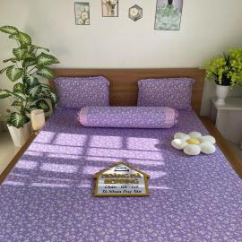 Bộ Ga Thun Mẫu Lá Nhí TÍM