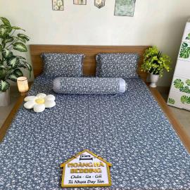 Bộ Ga Thun Mẫu Lá Nhí Xám